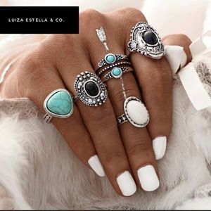 LOST IN HURRICANE IAN New Arrival !! Vintage Steampunk 5 pc Ring Set